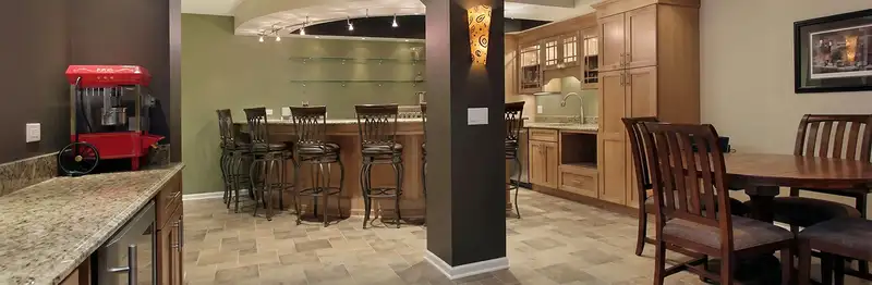 modern basement remodeling with custom finishes and open layout in a home in Fort Collins, CO