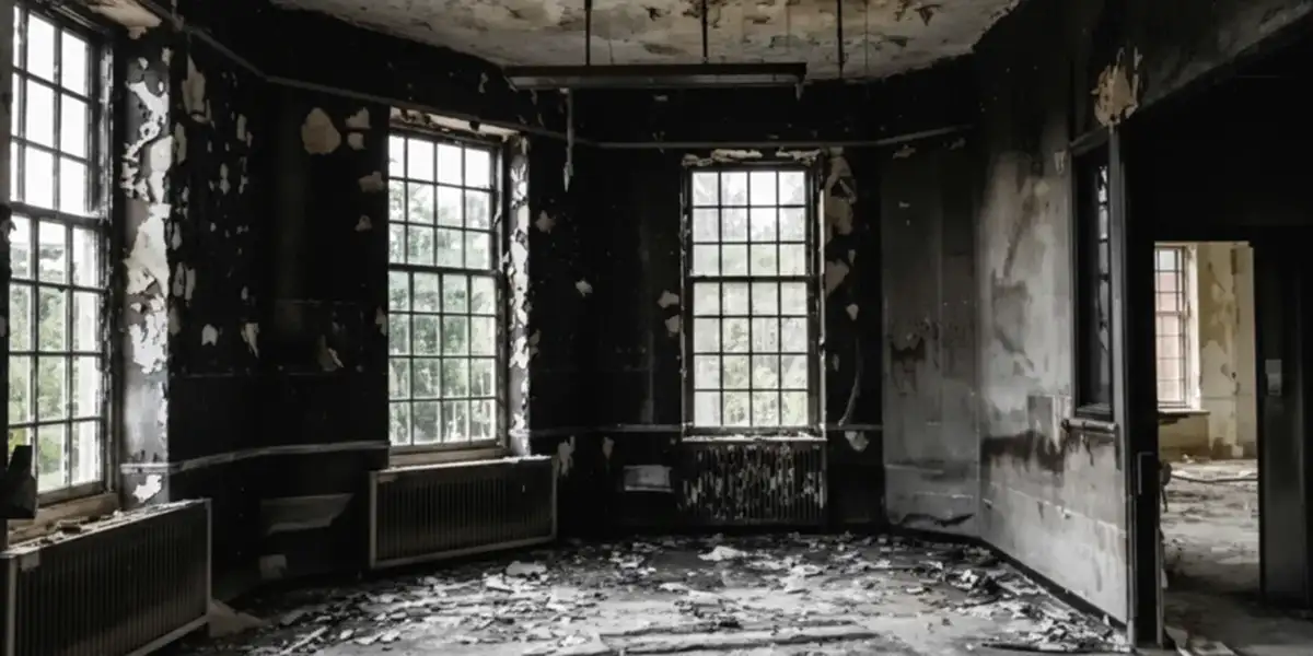 fire damage repair addressing severe interior damage and smoke residue inside a burned home in Fort Collins, CO