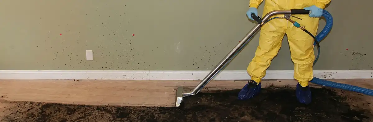 sewage removal service performing deep cleaning and extraction of sewage from an indoor area in Fort Collins, CO
