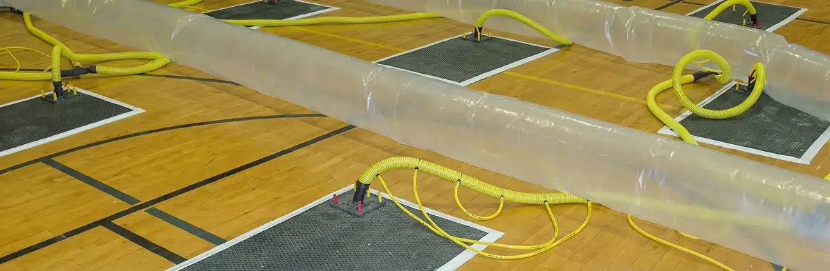 water clean up drying system set up to remove moisture and prevent further damage in Fort Collins, CO